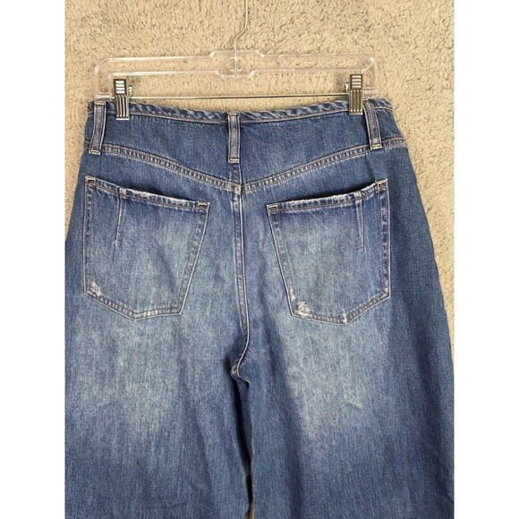 Evereve Ever Slouchy Jeans 27 High Rise Wide Flare Leg Whiskers Boho - Picture 9 of 12